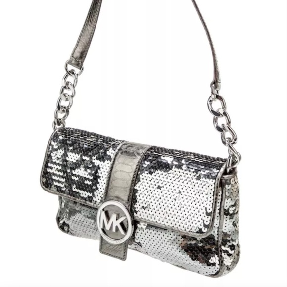 MICHAEL KORS Gunmetal/Dark Silver Sequin Purse - Picture 3 of 13